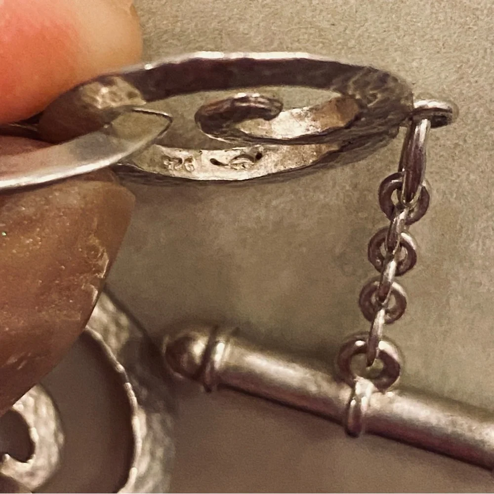 Hand made Sterling OOAK Sterling Upcycled Japanese Pottery Pendant and Chain